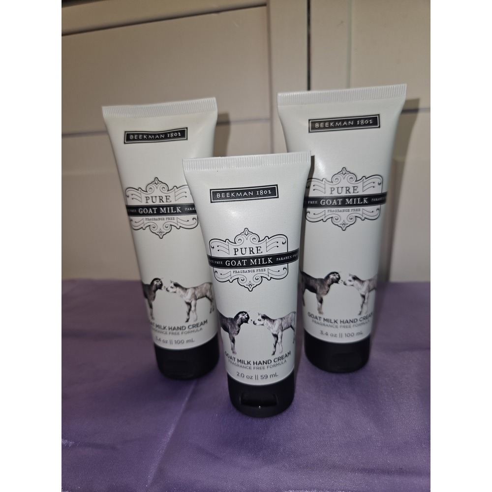 3 Beekman 1802 Fragrance Free Pure Goat Milk Hand Cream 2 3.4 oz. 1 2oz